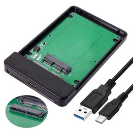 chenyang CY 1.8 Inch Micro SATA 16pin 7+9 SSD to External Hard Drive Enclosure to USB3.1 USB-C