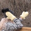 Extremely warm 100% natural merino sheep wool mittens for men