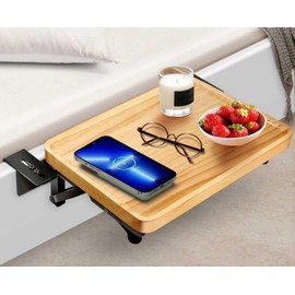 Foldable Bedside Shelf, Bunk Bed Shelf, Bed Side Tray for Bunk Beds in University Dormitories, Simple Nightstand, Wood and Steel