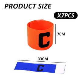 MAXQUU 7 Pieces Adjustable Captain's Bandages, Sports Captain's Bands, Football Captain's Bands, Event Grouping Wristbands, with Elastic Multicolor Elastic Bands