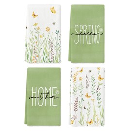 Artoid Mode Flower Home Spring Kitchen Towels Dish Towels, 18x26 Inch Seasonal Decoration Hand Towels Set of 4
