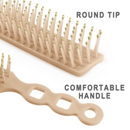 Hair Brushes in Bulk for Homeless, 100 Pack Disposable Hair Brush Individually Wrapped, Vent Hair Brush for Curly Wavy Hair Blow Drying Styling Detangling Suitable for Shelter, Hotel(Light Orange)