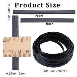 GORGECRAFT Black Plastic Rattan 25 ~ 29.5 Yard Synthetic Embossing Weaving Rattan Strips Basket Weave Repair Material Supplies Rattan Fixing Material for Repairing Wicker Furniture Table Basket