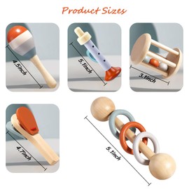 Gxhong Montessori Children's Wooden Musical Toy, Children's Musical Instruments Wooden Instruments, Baby Musical Instruments, Children's Percussion Set Early Childhood for Boys Girls Baby Birthday