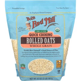 Bob's Red Mill Organic Quick Cooking Rolled Oats (32 Ounce, Pack of 2)