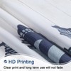 BESTRIPES Lighthouse Fabric Shower Curtain, Blue Gray and White Coastal