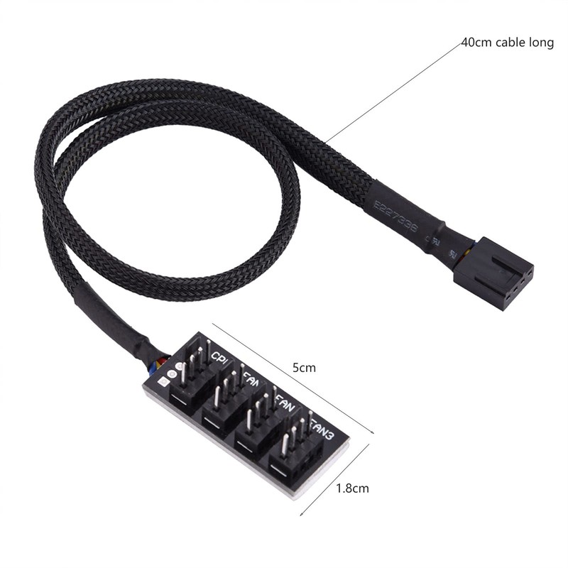 Diyeeni 4-Pin Power Cable, PWM 4-Pin Fan Connector Compatible with