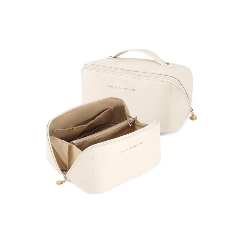 Bolsa de Cosmeticos de Viaje para Mujer, Cosmetiquera de Piel