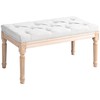 Heemab 32" Upholstered Bedroom Bench with French Vintage Design, Button-Tufted,