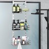 Orimade Over The Door Shower Caddy Adjustable 3 Tier Silver,Bathroom