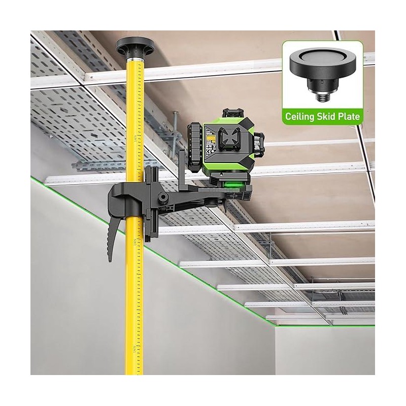 Huepar 12 Ft./3.7M Laser Level Pole LP36A with Tripod, 1/4-Inch