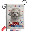 Breeze Decor Patriotic Cute Maltese Garden Flag Pack Dog Puppy
