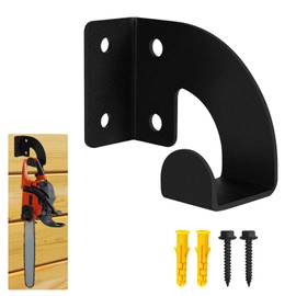 VANROUG Chainsaw Hanger, Heavy Duty Chainsaw Wall Mount Holder, Organizer Mounted Chainsaw Rack, Chain Saw Hanger for Garden, Garage, Workshop, Black Metal