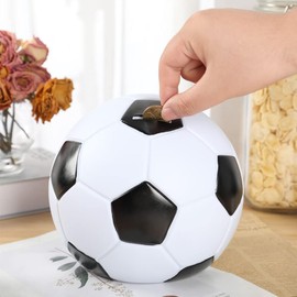 H&W Football Piggy Bank for Boys Girls, Shatterproof Coin Bank, Small Football Sports Themed Money Box for Children, Best Money Box Gifts for Christmas, Birthday