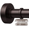 Bronze Shower Rod with 12 Hooks, 43-72 Inches, Rust Resistance,