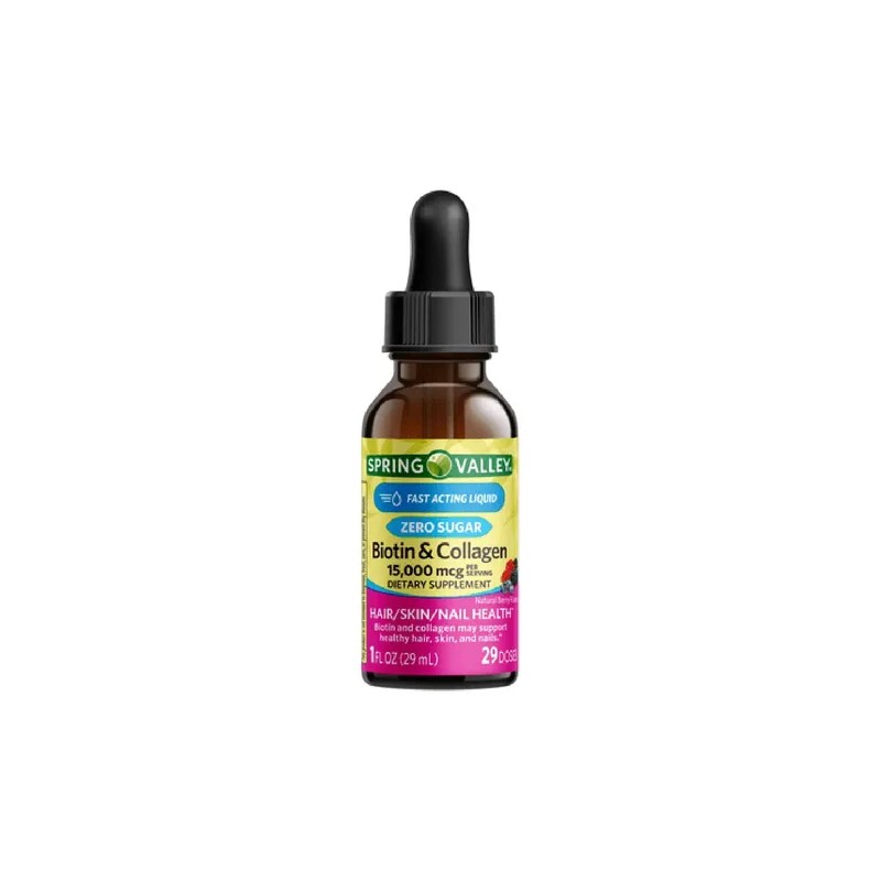 Biotina y Colágeno Líquido de Spring Valley para Piel, Cabello