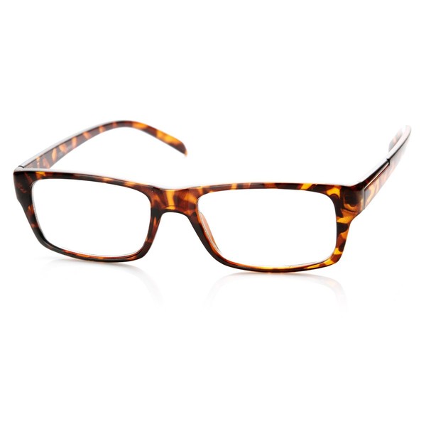 Modern Fashion Traditional Bold Thick Frame Clear Lens Eye Glasses (Tortoise)