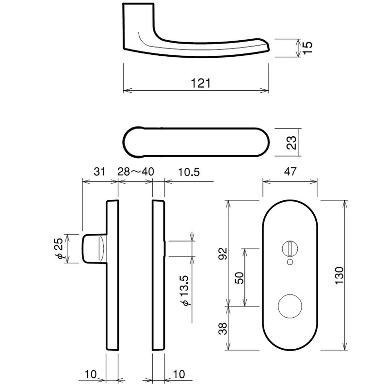 Kawaguchi Giken AL-33-4K13-SG Door Lever Indoor Lock AL Series Satin