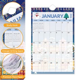 Mini Wall Calendar 2025-2026, 5.5'' x 8.5'' 20 Months Small Calendar 2025- Runs from May 2025 Until Dec. 2026, Festival Monthly 2025-2026 Wall Calendar for Home, School and Office Supplies Organizing