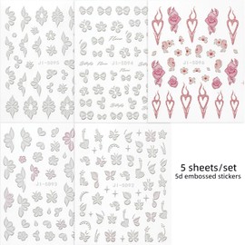 NICENEEDED Nagelsticker Mit 5D Prägung Und n Florale Maniküre Aufkleber Accessoires Für Damen