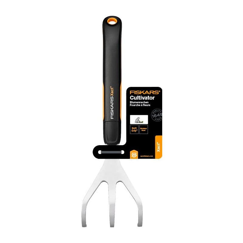 Fiskars Xact Cultivator, Length: 32.3 cm, Width: 9.2 cm, Black/Orange,