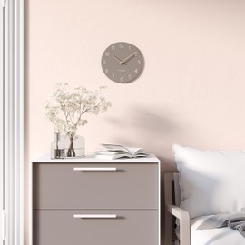 Cander Berlin MNU 2625 P Wall Clock Silent No Ticking 25 cm Analogue Kitchen Living Room Modern Vintage Warm Grey MDF