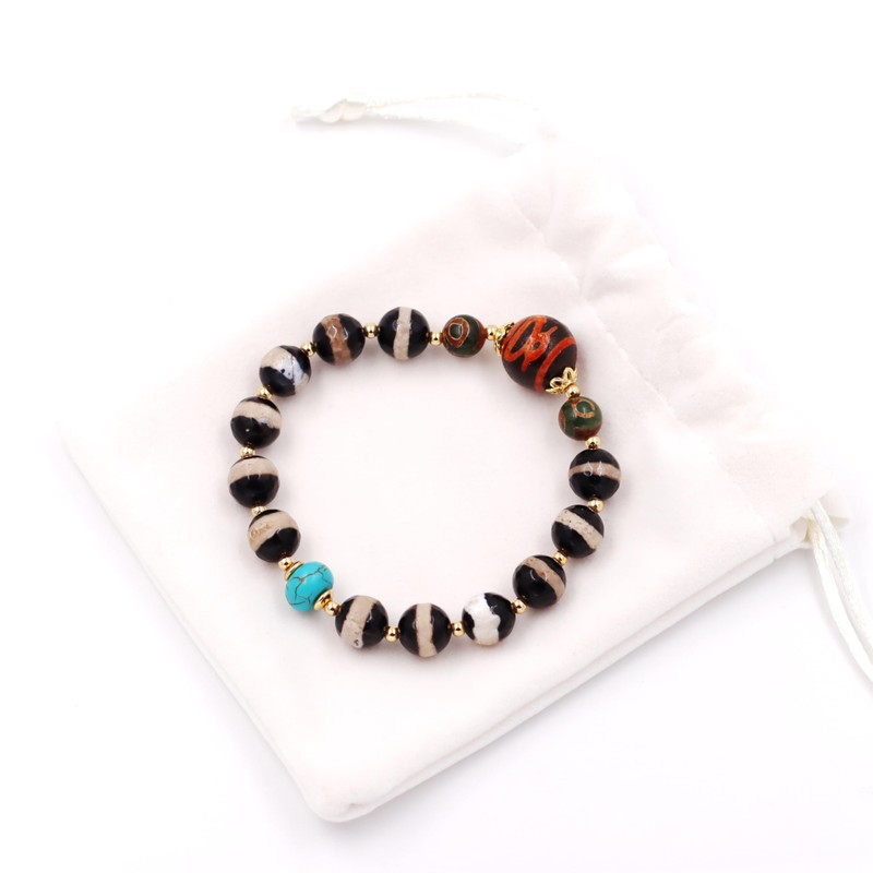 Fukugems Feng Shui Bracelets, Good Luck Beads Bracelets, Tibetan Agate