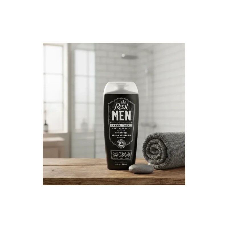 Crema Corporal Real Men Total 400 Ml Cuerpo, Cara Y