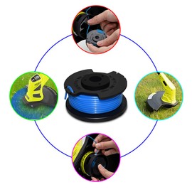 Mumaxun Strimmer RAC124 1.6mm Spool Line Compatible with Ryobi ONE+ 18v 24v 40v 0LT1825 0LT1825M 0LT1830H 0LT1831 0LT1831H 0LT18315 0LT1832 RLT2925 Trimmer (2spool + 1cap)