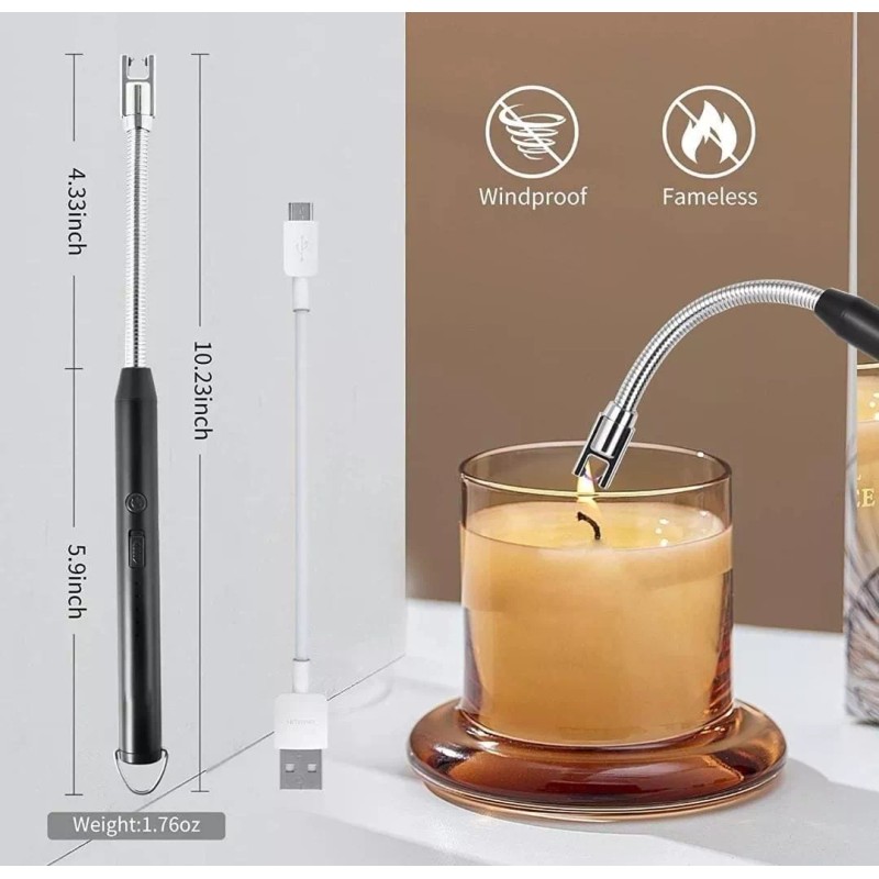 CL Electrico Plasma Led Encendedor Sin Llama Flexible Seguro