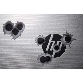 Einschuss-Löcher Sticker Set I 10 Bullet-Holes als Auto-Aufkleber, für Roller Moped Motorrad-Helm Notebook Laptop Smartphone I schwarz grau I kfz_153