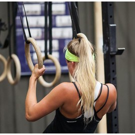 CFF Wood Olympic Rings 1.25" Diameter - 18' Black Extra Wide Numbered Straps