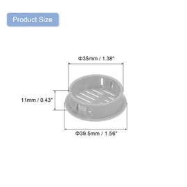 uxcell 24Pcs 35mm/1.38" Circular Soffit Air Vents, Plastic Soffit Vent Cover, Round Mesh Hole Louver for Bathroom Kitchen Cabinet Wardrobe, Light Gray