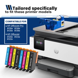 923 Ink Cartridge Combo Pack 2 Sets (No Chip) for HP OfficeJet Pro 8130e, 8135e, 8138e, 8139e and OfficeJet 8120, 8122e, 8123 Printers (2 Black, 2 Cyan, 2 Magenta, 2 Yellow)