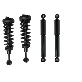 DTA 70017 Full Set 2 Front Complete Struts with Springs and Mounts + 2 Rear Shocks 4-pc Set Compatible with 2004-08 Ford F-150 4WD only, 06-08 Lincoln Mark LT 4WD only