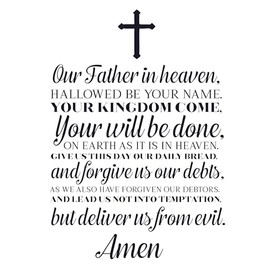 Fabric Panel 8"x8" Lord's Prayer Faith 100% Cotton Quilt Square Block S505