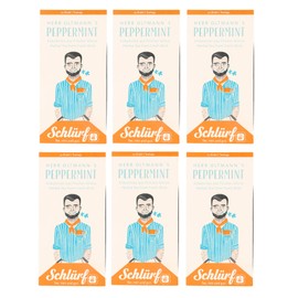 6 x Schlürf Büdel Organic Peppermint Tea | 120 Tea Bags Peppermint Tea | Herr Oltmanns Variety | Dispenser Box | Peppermint Tea | Sparkling Mint Tea | Tea Bags with Mint Individually Packed | 240 g