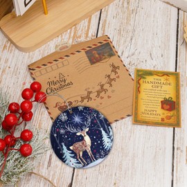 Reindeer Christmas Ornaments 2025, Scandinavian Christmas Decor Ornament, Dated Christmas Ornament 2025, Hanging Indoor Reindeer Christmas Decoration, Elegant Holiday Ornaments