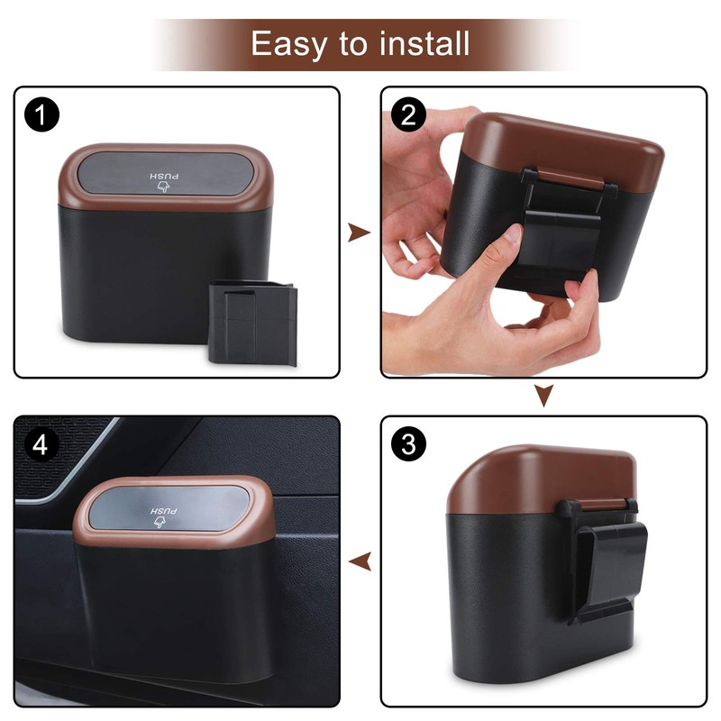 Accmor Car Trash Can with Lid, Mini Auto Trash Bin