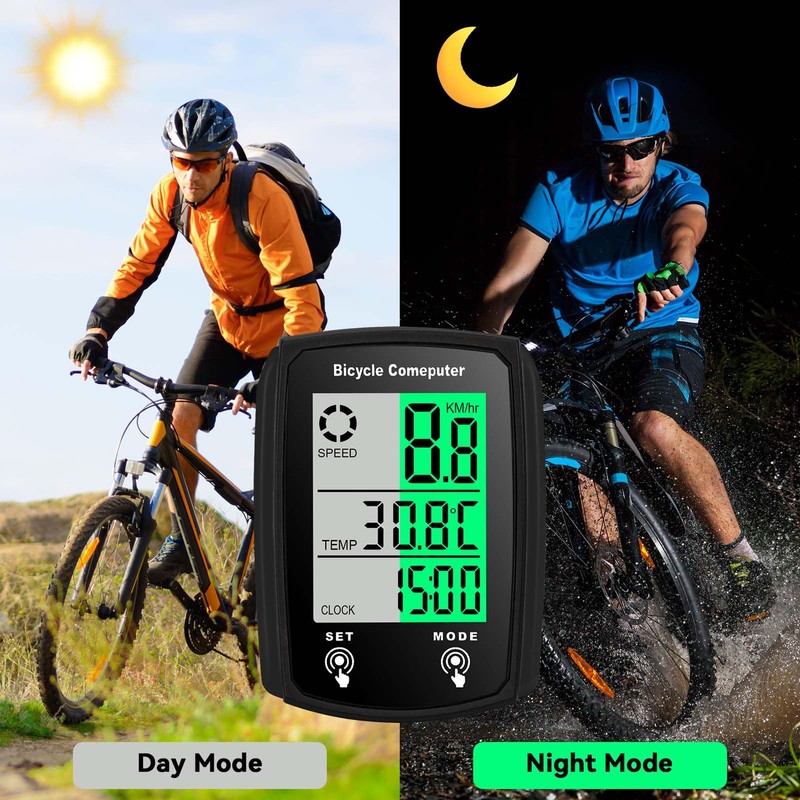 Bike Computer Wired, Bicycle Odometer Wired MPH KM/H Bike Speedometer