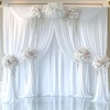 20ftx12ft Wrinkle Free White Backdrop Curtain, 4 Panels 12FT Height