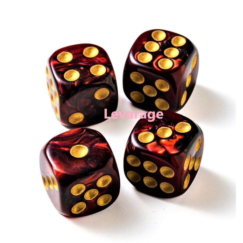 Levarage 0037 4 Dice Red Marble 0.5 inch Square dice