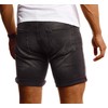 Leif Nelson LN1397 Men's Denim Shorts - Black , size: