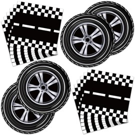 40Pack Race Party Supplies 20 Plates + 20 Napkin Birthday Race Car Party Decorations