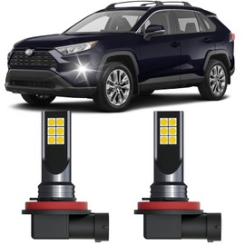 XFLHEHD 2Pcs Fog Light Bulbs Fits for Toyota Rav4 2019 2020 2021 2022 2023 Replacement Bulbs, 6500K Cool White Fog Lights Replacement Package