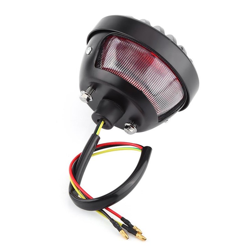 KIMISS Tail Brake Light,Black Round Motorcycle Rear Brake Tail Lights