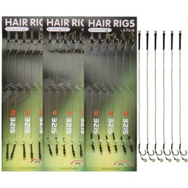 18pcs/36pcs Carp Fishing Hair Rigs Braided Thread Line 8245 Curve Shank Hook Swivel Boilies Carp Rigs Carp Fishing Accessories Tackles (18pcs/lot)