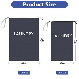 AOOTE Laundry Bag Travel, 2 Pack Waterproof Travel Laundry Bags with Zip, Laundry Bag, Dirty Laundry Bag Travel, 2 Sizes, Foldable Dirty Laundry Bag for Camping and Travel
