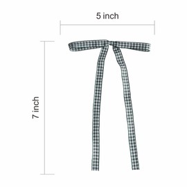 Meseey 30 Pcs Christmas Gingham Ribbon Bows 5 x 7 Inch Vintage Buffalo Plaid Ribbon Gift Bows for Tree Wreath Garland Home Decor Indoor Outdoor Decorations (Green White35)