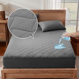 Mattress Topper, Grey, 90 x 200 x 38 cm